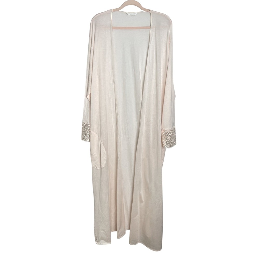 HANRO Switzerland Pink 100% Cotton Robe Luxury Missing Belt Large